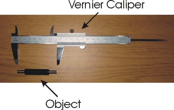 Vernier Caliper measuring the length of an Object